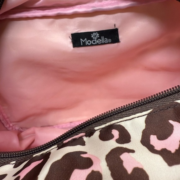 Modella Pink and Brown Cheetah Print Cosmetic Bag Set - Picture 4 of 7